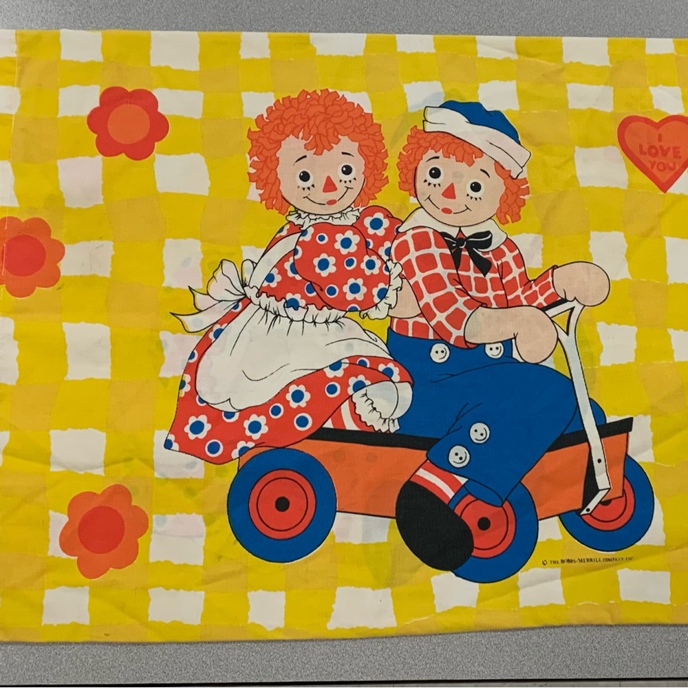 Vintage Raggedy Ann and Andy Pillowcase from the 70s